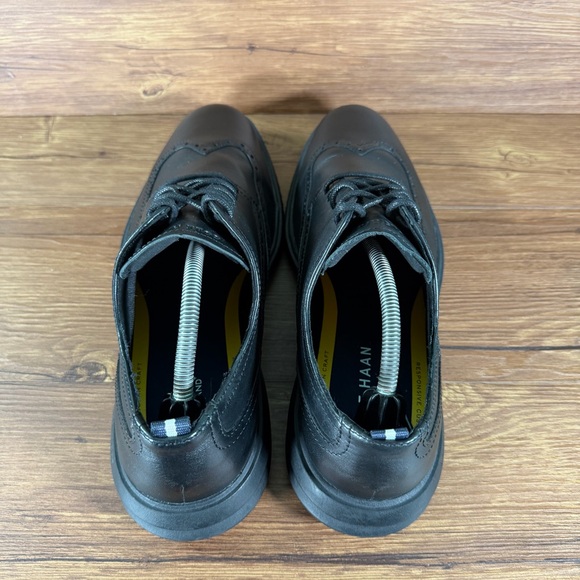 COLE HAAN Grand+ Black Leather Wingtips Dress Shoes Men’s Size 11.5 Sneakers - Picture 5 of 11